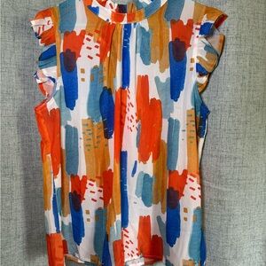 Colorful Abstract Print Women's Top